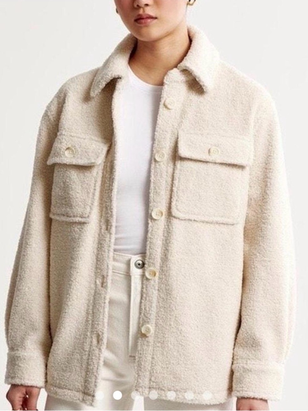 Abercrombie & Fitch Soft Cream Sherpa Jacket